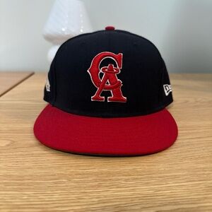 New Era Navy and Red California Angels Cap with Logo